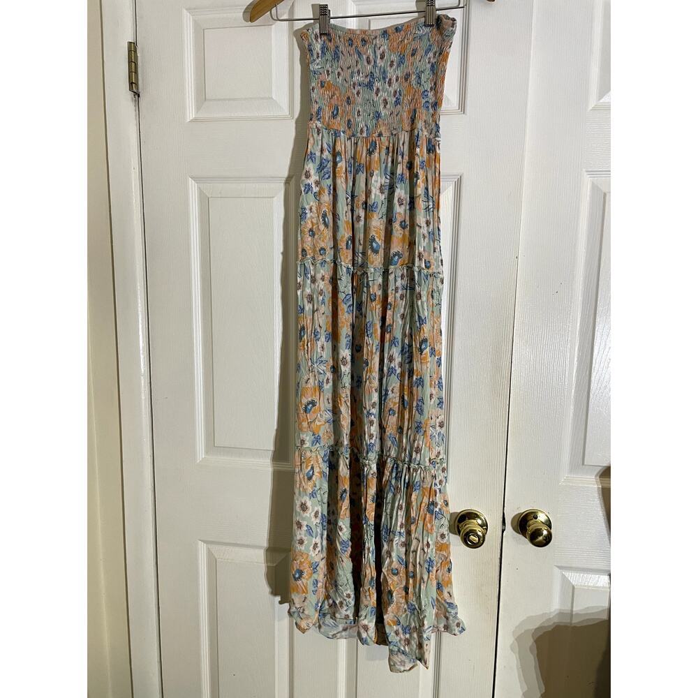 Zesica strapless milkmaid floral maxi dress size medium